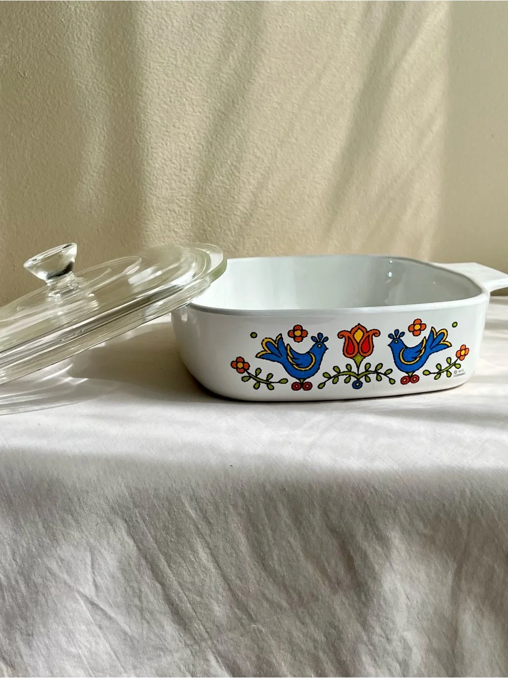 Vintage Corning Ware Country Festival Casserole Dish with Lid